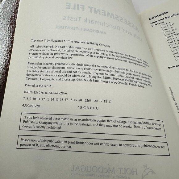 Holt McDougal Literature Unit & Benchmark Tests Common Core Companion - Picture 4 of 4